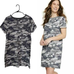 Sonoma Gray Camo Shirt Dress